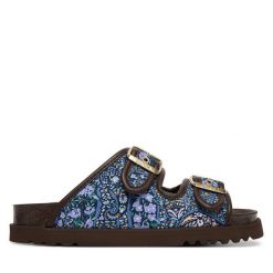 Klapki Scholl. Niebieskie klapki damskie Scholl, bez wzorów, bez obcasa. Za 505.99 zł.