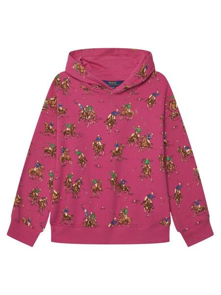 Polo Ralph Lauren Bluza 313A96130001 Różowy Regular Fit. Czerwone bluzy dla dziewczynek Polo Ralph Lauren, bez wzorów, z bawełny, bez ramiączek, bez kaptura. Za 451.99 zł.