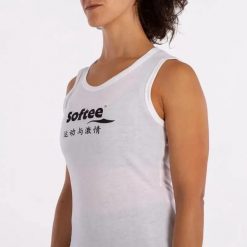 Damski tank top Softee Momentum. Czarne koszule damskie Softee, bez wzorów, sportowe, bez kołnierzyka, bez ramiączek. Za 148.99 zł.