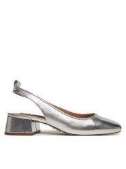 Steve Madden Sandały Smitten s SM11003213 Srebrny. Szare sandały damskie Steve Madden, bez wzorów, ze skóry, bez obcasa, na słupku, bez zapięcia. Za 399.99 zł.
