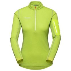 Bluza techniczna damska Mammut Aenergy ML Half Zip Pull. Zielone bluzy damskie Mammut, bez wzorów, bez kaptura. Za 392.70 zł.