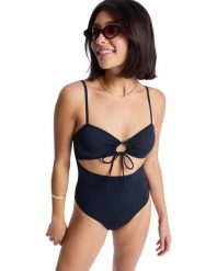 Strój kąpielowy jednoczęściowy damski ROXY Beach Classics Fashion. Czarne kostiumy jednoczęściowe damskie Roxy, xs, bez wzorów, z elastanu, do pływania. Za 239.99 zł.