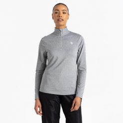 Bluza narciarska damska Lowline II z suwakiem. Szare bluzy sportowe damskie Dare 2b, s, bez wzorów, z elastanu, bez kaptura, narciarskie. W wyprzedaży za 119.99 zł.