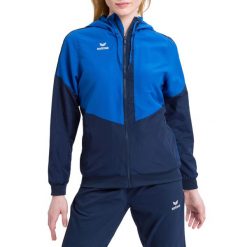 Damska kurtka z kapturem Erima Tracktop Squad. Niebieskie bluzy sportowe damskie Erima, m, bez wzorów, z kapturem, do piłki ręcznej. W wyprzedaży za 154.50 zł.