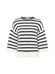 Msch Copenhagen sweter z dzianiny - MSCHLeika Jillena Kobiety dzianina grubo tkana niebieski|biały, M/L. Białe swetry damskie MSCH Copenhagen, l, bez wzorów, z dzianiny, bez kołnierzyka, bez ramiączek, bez kaptura. Za 179.95 zł.