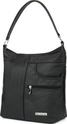 Beltimore Czarna Beltimore skórzana torebka damska premium H08. Czarne torebki do ręki damskie Beltimore, bez wzorów, bez dodatków. Za 208.99 zł.