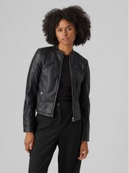 Vero Moda Kurtka z imitacji skóry Favodona 10288555 Czarny Regular Fit. Czarne kurtki damskie Vero Moda, s, bez wzorów, ze skóry, bez kaptura. Za 189.99 zł.