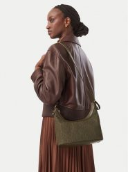 Calvin Klein Torebka Emblem Aop Sueded Shoulder Bag LV04F3880G Zielony ciemny. Zielone torebki do ręki damskie Calvin Klein, bez wzorów, ze skóry, bez dodatków. Za 529.99 zł.