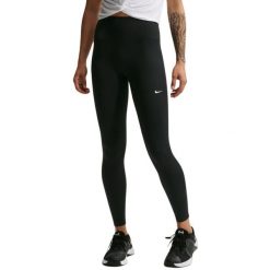 Legginsy damskie Nike One Seamless Front. Czarne legginsy sportowe damskie Nike, bez wzorów, z elastanu, z podwyższonym stanem, na jogę i pilates, dri-fit (nike). Za 281.57 zł.