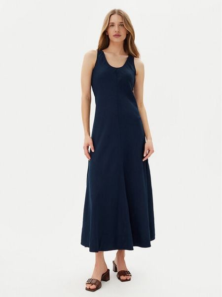 Tommy Hilfiger Sukienka letnia WW0WW46171 Granatowy Regular Fit. Niebieskie sukienki damskie Tommy Hilfiger, na lato, bez wzorów, z wiskozy, bez kołnierzyka, bez ramiączek. Za 899.99 zł.