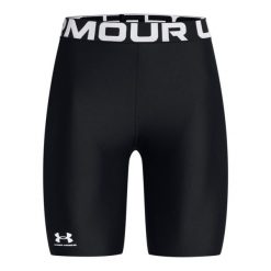 Szorty damskie Under Armour HeatGear 8". Czarne szorty sportowe damskie Under Armour, l, bez wzorów, z materiału, eleganckie, na fitness i siłownię. Za 238.00 zł.