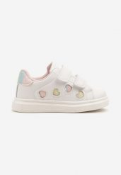 Białe Buty Sportowe Sneakersy Ozdobione Brokatowymi Sercami Uladwena. Białe buty sportowe dziewczęce Born2be, bez wzorów, z dresówki, bez zapięcia. Za 69.99 zł.