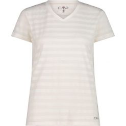 Koszulka treningowa damska CMP Velora T-Shirt. Białe koszulki sportowe damskie CMP, bez wzorów, z elastanu, bez kołnierzyka, bez ramiączek, na fitness i siłownię. Za 142.99 zł.