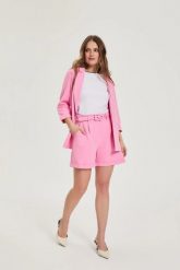 Szorty z paskiem różowe. Czerwone szorty damskie MOODO, l, bez wzorów, z elastanu. Za 99.99 zł.