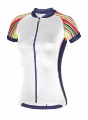 Damska koszulka rowerowa zeroRH+ Paint W WHITE/MULTICOLOR/FUCSIA/DARKB - L. Białe kurtki damskie l, bez wzorów, bez kaptura. Za 211.38 zł.