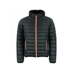 Cienka kurtka z kapturem Peak Mountain. Czarne kurtki sportowe męskie Peak Mountain, bez wzorów, z puchu, trekkingowe. W wyprzedaży za 255.50 zł.