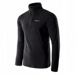 Bluza polarowa dla mężczyzn Denton. Czarne bluzy męskie Hi-tec, m, bez wzorów, z dzianiny, bez kaptura, trekkingowe. Za 63.60 zł.