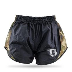 Spodenki do boksu tajskiego Booster Fight Gear Retro Hybrid. Czarne krótkie spodenki sportowe męskie BOOSTER FIGHT GEAR, bez wzorów. Za 218.50 zł.