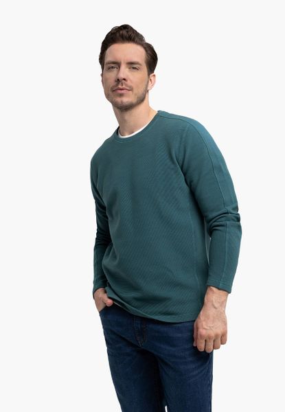 Longsleeve męski L-FAR. Niebieskie bluzki z długim rękawem męskie Volcano, l, bez wzorów, z bawełny, klasyczne, bez kołnierzyka. Za 119.99 zł.