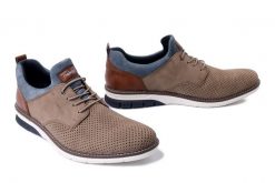 RIEKER 14450-64 beige, półbuty męskie. Brązowe półbuty na co dzień męskie Rieker, bez zapięcia. Za 265.93 zł.