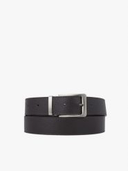 Ciemnobrązowy pasek ze skóry licowej. Brązowe paski damskie Ryłko, bez wzorów, z jeansu, eleganckie. Za 129.99 zł.