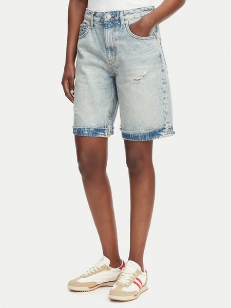 Tommy Jeans Bermudy Mia DW0DW22686 Niebieski Relaxed Fit. Niebieskie szorty damskie Tommy Jeans, bez wzorów, z bawełny. Za 368.99 zł.
