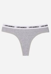 Szare Majtki Stringi z Bawełną Ozdobione Napisami Amero. Szare stringi damskie Renee, l, bez wzorów, z bawełny. Za 4.99 zł.