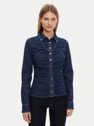 Guess Koszula W5RH69 D5HJ1 Granatowy Regular Fit. Niebieskie bluzki damskie Guess, s, z aplikacjami, z bawełny, bez kołnierzyka, bez ramiączek. Za 249.99 zł.