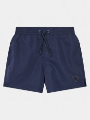 Guess Szorty sportowe L4GZ06 WG282 Granatowy Regular Fit. Niebieskie szorty dla chłopców Guess, z aplikacjami, z syntetyku, sportowe. Za 219.99 zł.