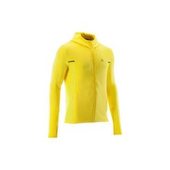 Kurtka do biegania męska RUN WARM+ żółta. Żółte kurtki męskie KALENJI, m, bez wzorów, z elastanu, do biegania. Za 119.99 zł.