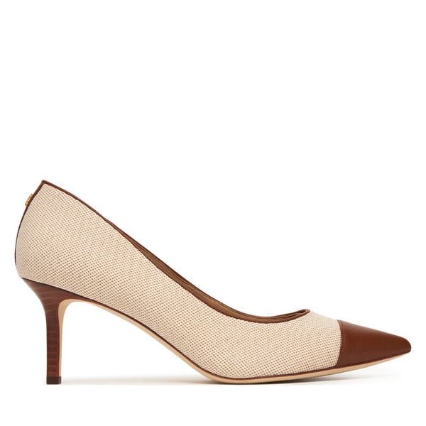 Szpilki LAUREN RALPH LAUREN. Brązowe szpilki damskie Lauren Ralph Lauren, bez wzorów, bez obcasa, bez zapięcia. Za 502.99 zł.