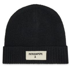 Czapka Patrizia Pepe. Czarne czapki i kapelusze damskie Patrizia Pepe, na zimę, bez wzorów. Za 449.99 zł.