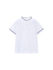 Mayoral Polo 3102 Biały Regular Fit. Białe t-shirty dla chłopców Mayoral, bez wzorów, z bawełny, bez ramiączek. Za 99.99 zł.