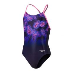 Strój kąpielowy dla dzieci Speedo Placement Line Back. Niebieskie stroje kąpielowe dla dziewczynek Speedo, bez wzorów. Za 318.70 zł.