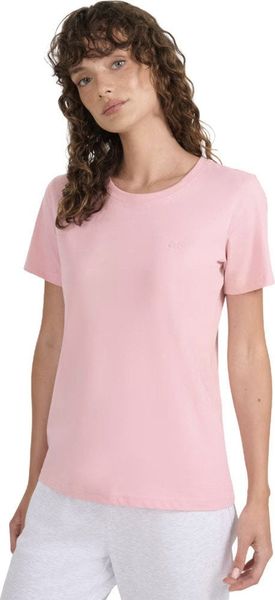 Koszulka damska 4F F2356 jasny róż 4FWMM00TTSHF2356 56S M. Czerwone t-shirty damskie 4f, m, bez wzorów, bez kołnierzyka. Za 48.60 zł.