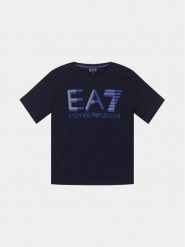 EA7 Emporio Armani T-Shirt 6RBT58 BJ02Z 1554 Granatowy Regular Fit. Niebieskie t-shirty dla chłopców EA7 Emporio Armani, bez wzorów, z bawełny, bez ramiączek. Za 149.99 zł.