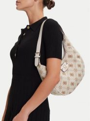 Guess Torebka Neda HWCP96 54020 Beżowy. Brązowe torebki do ręki damskie Guess, z aplikacjami, z materiału, bez dodatków. Za 329.99 zł.