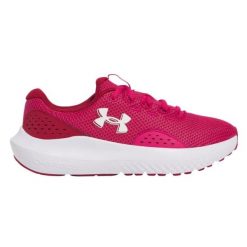 Buty do biegania damskie Under Armour Charged Surge 4. Czerwone obuwie sportowe damskie Under Armour, bez wzorów, do biegania. Za 160.99 zł.