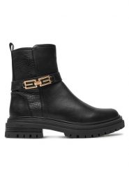 Lee Botki Blakely 50243013.11A Czarny. Czarne botki damskie Lee, ze skóry, bez obcasa, na płaskiej podeszwie, bez zapięcia. Za 299.99 zł.