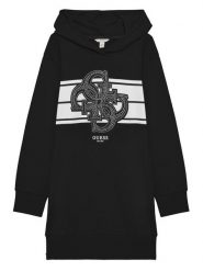 Guess Sukienka codzienna J5YK04 KA6R4 Czarny Regular Fit. Czarne sukienki dla dziewczynek Guess, z aplikacjami, z bawełny, bez ramiączek. Za 169.99 zł.