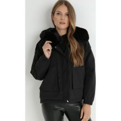 Czarna Kurtka z Futerkiem Vonop. Czarne kurtki damskie Born2be, l, bez wzorów, bez kaptura. Za 259.99 zł.