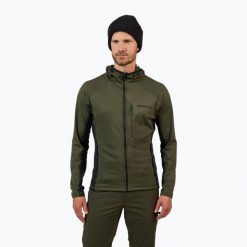 Bluza męska Rossignol Blackside Mix Full Zip Hoodie Fleece. Zielone bluzy sportowe męskie Rossignol, m, bez wzorów, bez kaptura, narciarskie. Za 469.99 zł.