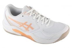 Buty do tenisa damskie, Gel-Dedicate 9 Clay. Białe obuwie sportowe damskie Asics, bez wzorów, z materiału, tenisowe. Za 289.99 zł.