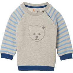 Bluza w kolorze szaro-błękitnym. Niebieskie bluzy dla niemowląt Steiff, bez wzorów, z bawełny, bez ramiączek, bez kaptura. W wyprzedaży za 98.95 zł.