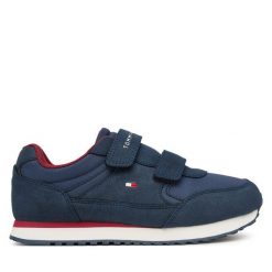 Sneakersy Tommy Hilfiger. Niebieskie trampki i tenisówki chłopięce Tommy Hilfiger, bez wzorów, bez zapięcia. Za 359.99 zł.