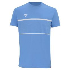 Koszulka tenisowa męska z krótkim rekawem Tecnifibre Team Tech Tee azur. Niebieskie koszulki sportowe męskie TECNIFIBRE, m, w ażurowe wzory, bez kołnierzyka, bez ramiączek, tenisowe. W wyprzedaży za 140.00 zł.