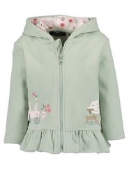 Blue Seven Bluza 957069 X Zielony Regular Fit. Zielone bluzy dla dziewczynek Blue Seven, bez wzorów, z bawełny, bez ramiączek, bez kaptura. Za 119.99 zł.