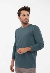 Denimowy longsleeve L-HALS. Bluzki z długim rękawem męskie Volcano, l, z aplikacjami, z bawełny, klasyczne, bez kołnierzyka. Za 89.99 zł.