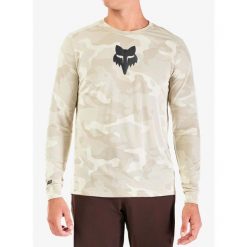 Bluza rowerowa męska Fox Ranger Tru Dri LS Jersey. Brązowe bluzy męskie FOX, m, bez wzorów, z jersey, bez kaptura. Za 272.99 zł.