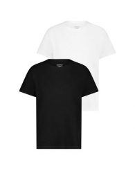 DAMSKA KOSZULKA LEE SS CREW TWINPACK BLACK WHITE 112363634. Białe t-shirty damskie Lee, m, bez wzorów, bez kołnierzyka. Za 129.99 zł.